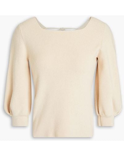 Ba&sh Savannah Ribbed Cotton-blend Sweater - Natural