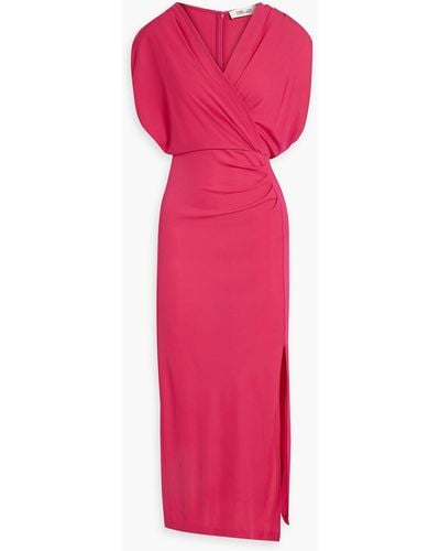 Diane von Furstenberg Williams Wrap-effect Stretch-jersey Midi Dress - Pink