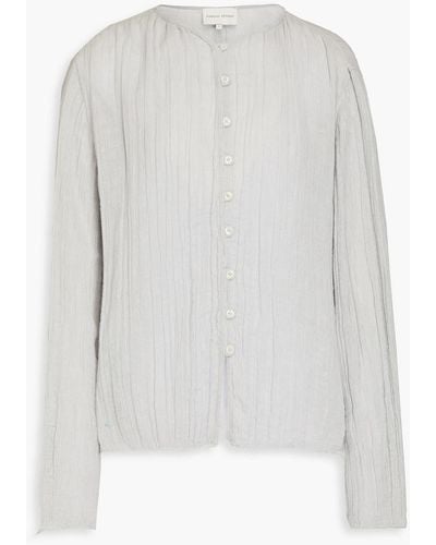 Loulou Studio Crinkled Cotton And Linen-blend Shirt - White