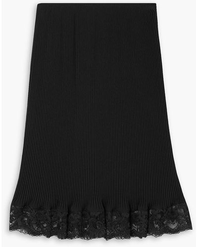 Rabanne Plissé-crepe Skirt - Black