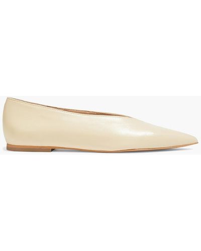 Iris & Ink Elodie Leather Point-toe Flats - Natural