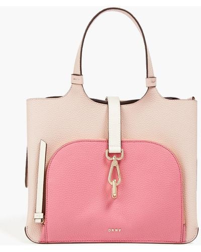 DKNY Perri Color-block Pebbled-leather Tote - Pink