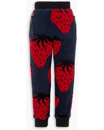 JW Anderson Printed Faux Shearling Track Trousers - Red