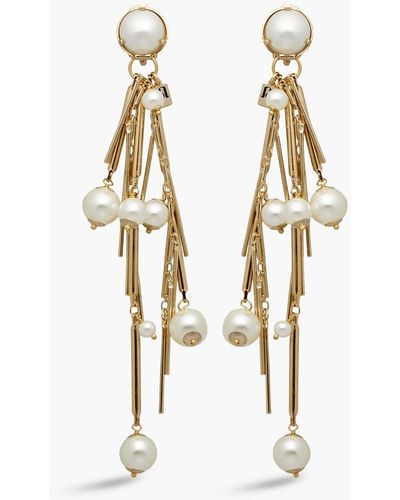 Rosantica Gold-tone Faux Pearl Clip Earrings - Metallic