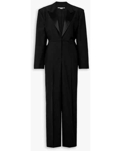 Stella McCartney Satin-trimmed Wool Jumpsuit - Black