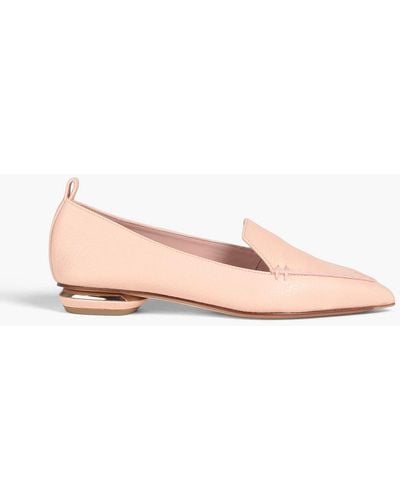 Nicholas Kirkwood Beya Pebbled-leather Loafers - Pink