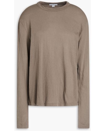 James Perse Cotton-jersey Top - Brown