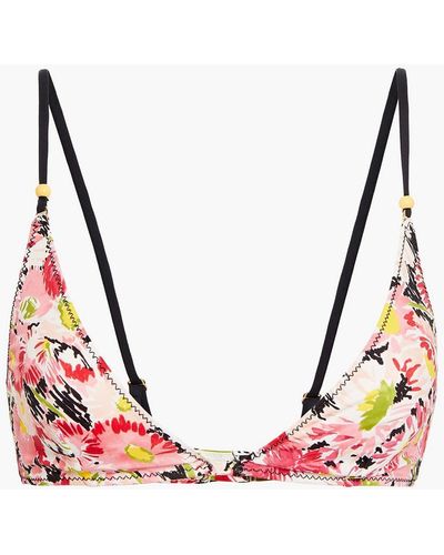 Stella McCartney Triangel-bikini-oberteil mit floralem print - Mehrfarbig