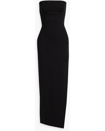 Nicholas Pasha Strapless Cutout Jersey Maxi Dress - Black
