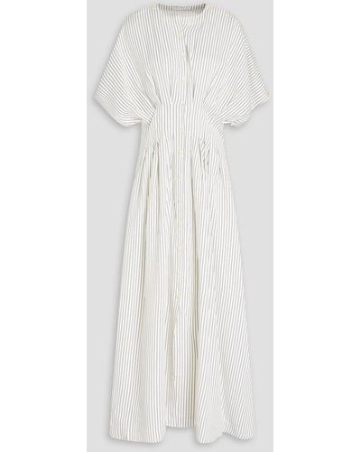 Palmer//Harding Striped Twill Maxi Dress - White