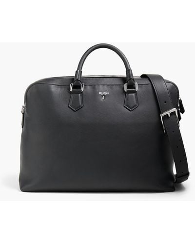 Serapian Milano Leather Briefcase - Black