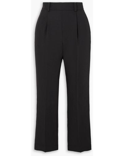 Vince Cropped Jersey Tapered Trousers - Black