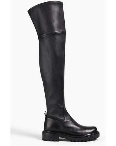 Tory Burch Utility Lug Leather Over-the-knee Boots - Black