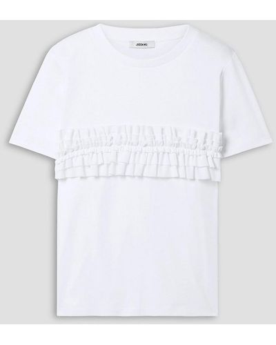 Jason Wu T-shirt aus baumwoll-jersey mit rüschen - Weiß