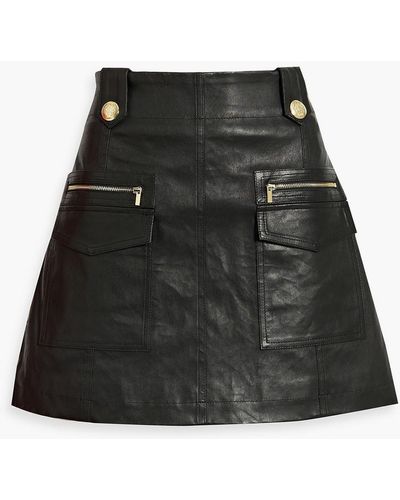 10 Crosby Derek Lam Trix Leather Mini Skirt - Black