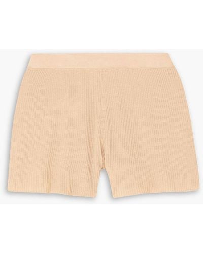 SABLYN Gia Ribbed Cashmere Shorts - Natural