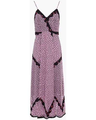 COACH®  Velvet Dress With Lace Trim