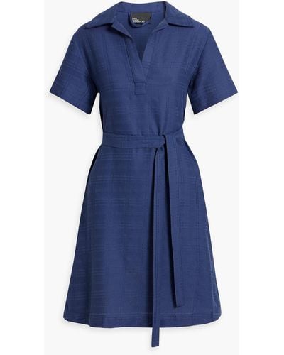 Lisa Marie Fernandez Cotton-jacquard Mini Shirt Dress - Blue