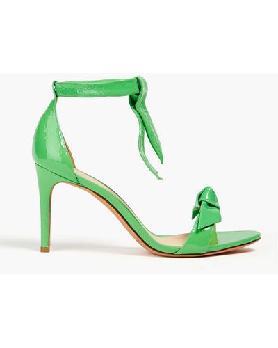 Alexandre Birman Dolores Bow-embellished Patent-leather Sandals - Green