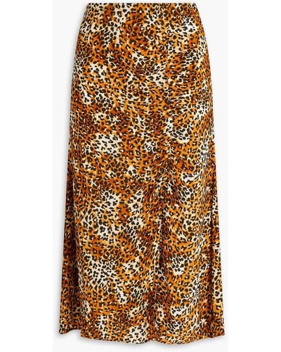 Maje Leopard-print Crepe Mini Skirt - Multicolour