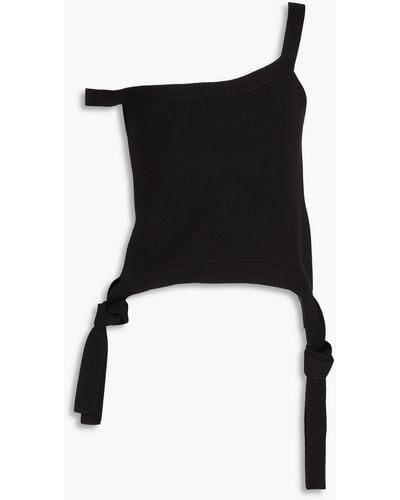 JW Anderson Lace-up Knitted Top - Black