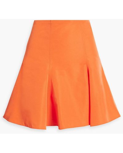 Valentino Garavani Flared Cotton-blend Twill Mini Skirt - Orange