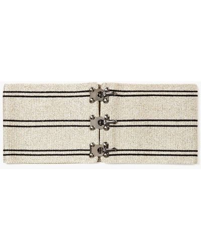 Missoni Striped Knitted Waist Belt - Metallic