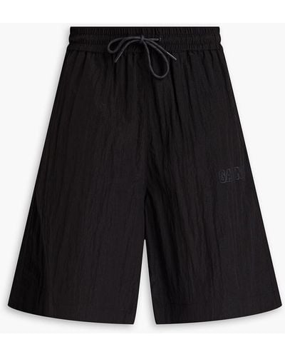 Ganni Printed Ripstop Shorts - Black