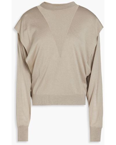 IRO Layered Merino Wool And Silk-blend Sweater - Natural