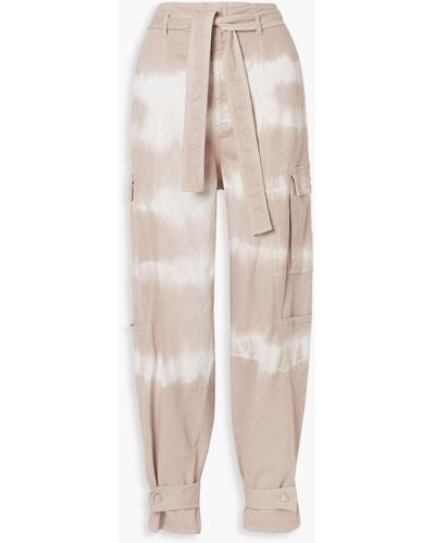 Stella McCartney Belted Tie-dyed Tapered Jeans - Natural