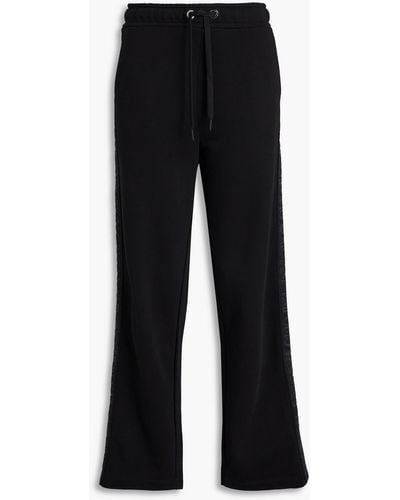 Emporio Armani French Cotton-blend Terry Track Trousers - Black