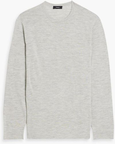 Theory Mélange Cashmere Sweater - White