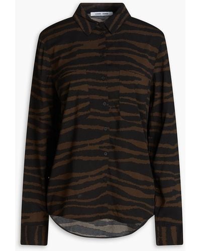 Samsøe & Samsøe Zebra-print Ecovero-blend Shirt - Black