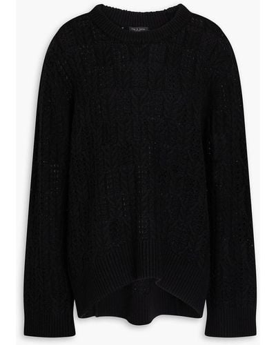 Rag & Bone Divya Cable-knit Wool Jumper - Black
