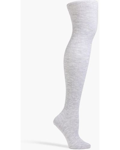 Brunello Cucinelli Ribbed Cashmere-blend Socks - White