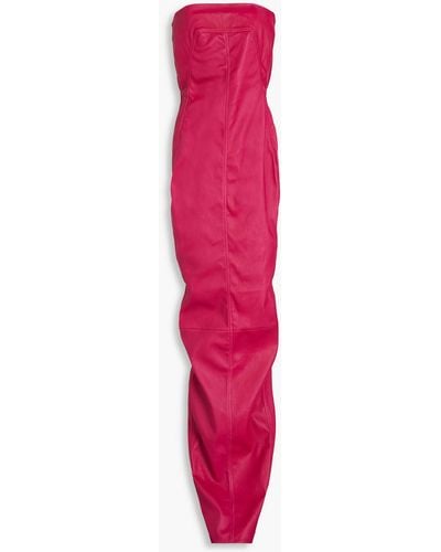 Rick Owens Trägerlose robe aus leder - Pink