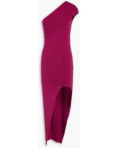 Rick Owens One-shoulder Stretch-knit Maxi Dress - Purple