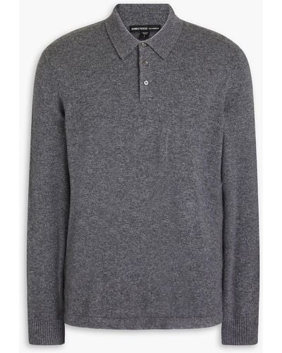 James Perse Cashmere Polo Jumper - Grey
