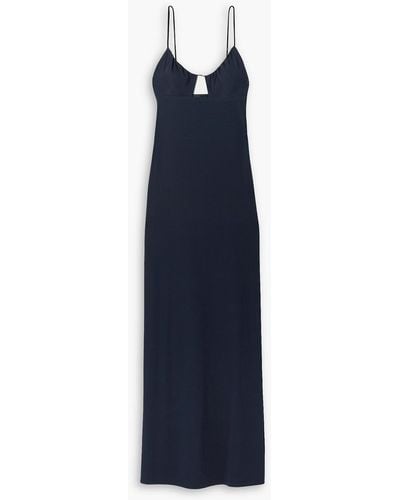 Nili Lotan Neva Cutout Stretch-jersey Maxi Dress - Blue