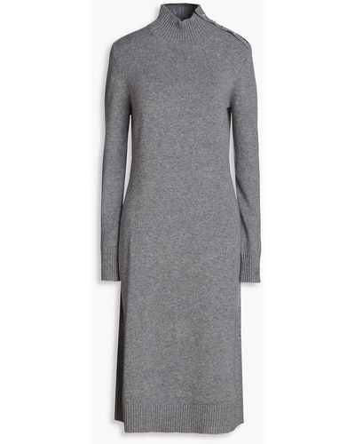 Maje Rachir Cashmere-blend Turtleneck Midi Dress - Grey
