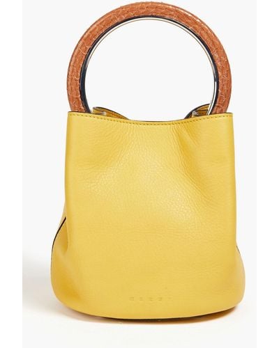 Marni Pannier Leather Tote - Yellow