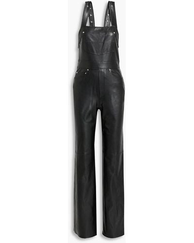 A.L.C. Braelyn Faux Leather Overalls - Black