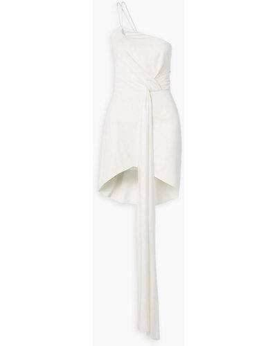 Tre by Natalie Ratabesi The Quartz One-shoulder Draped Silk-jersey Mini Dress - White