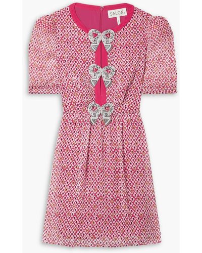 Saloni One Shoulder Mini Dress - Pink