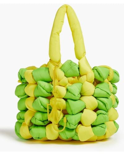 JW Anderson Knotted Two-tone Shell Bucket Bag - Yellow
