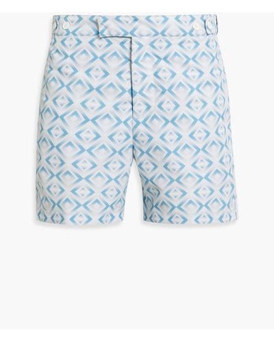 Frescobol Carioca Short-length Printed Swim Shorts - Blue