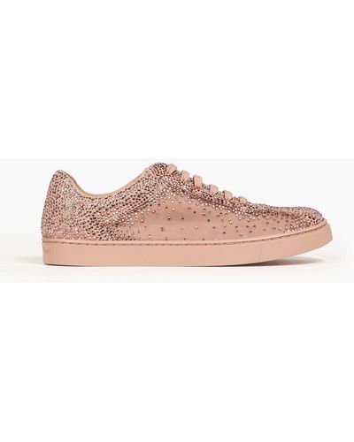 Gianvito Rossi Crystal-embellished Shell Trainers - Pink