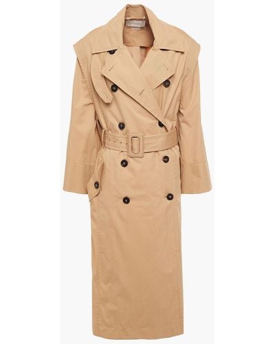 Zimmermann Double-breasted Cotton-blend Twill Trench Coat - Natural