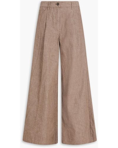 REMAIN Birger Christensen Cotton-canvas Wide-leg Trousers - Brown