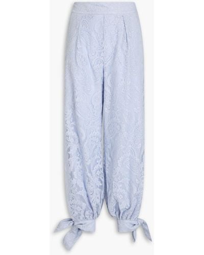 Zimmermann Cotton-blend Corded Lace Tapered Pants - Blue